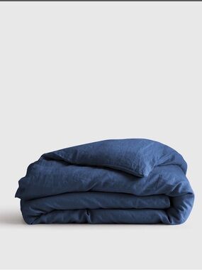 Quince European Linen Duvet Cover in Indigo Blue King/Cal King 458